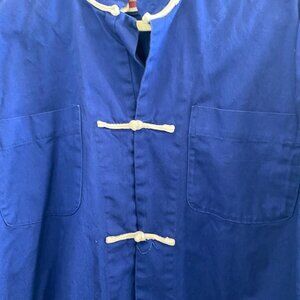 Men's Classic Blue Mandarin Collar Jacket